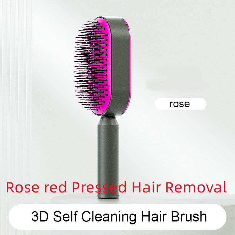 Women's Self-Cleaning Hair Brush for Hair Loss Prevention with Scalp Massage and Anti-Static Bristles