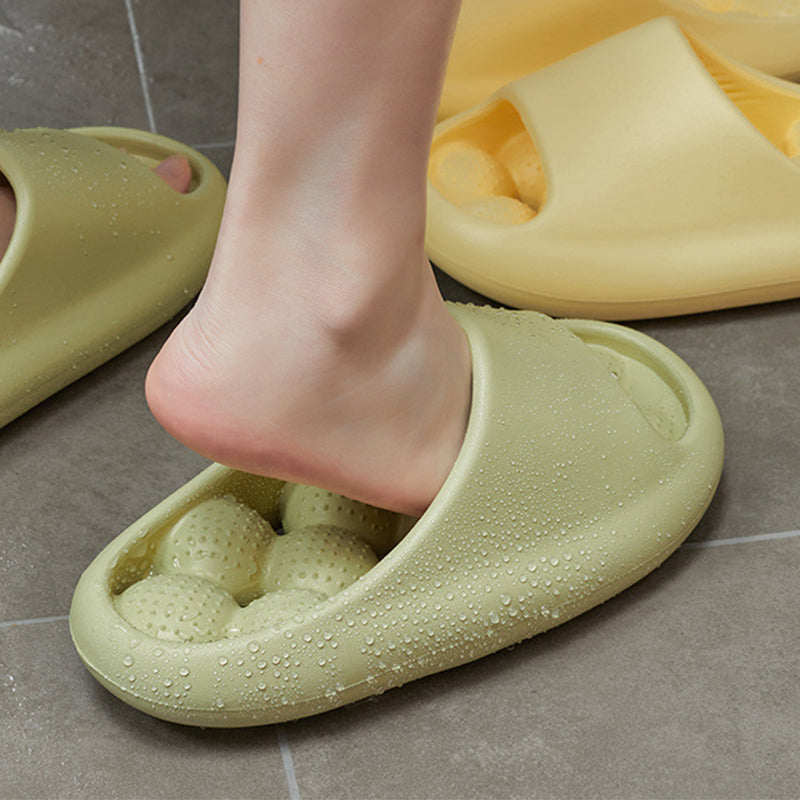 Women's Non-Slip Bathroom Slippers with Ball Massage Sole