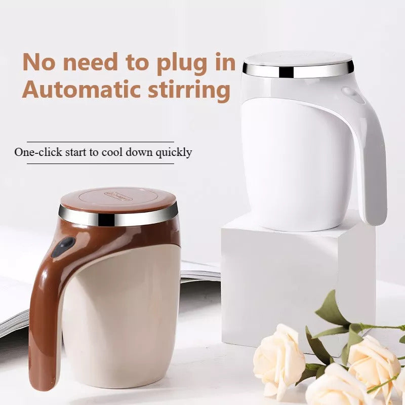 Rechargeable Automatic Stirring Coffee Cup - Electric Mug with Rotation Feature Perfect for Lazy Milkshakes