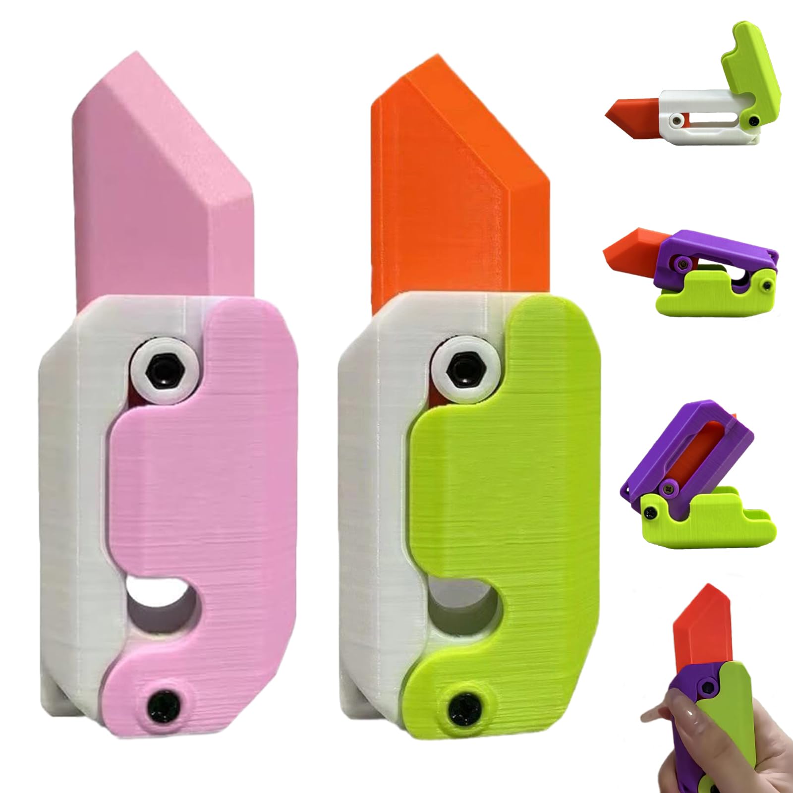 3D Printed Gravity Cube Jumping Radish Knife Model Toy for Children