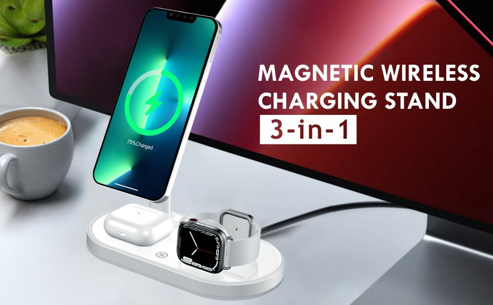 Multifunctional Desktop Phone Holder Three-in-one Magnetic Wireless Charger