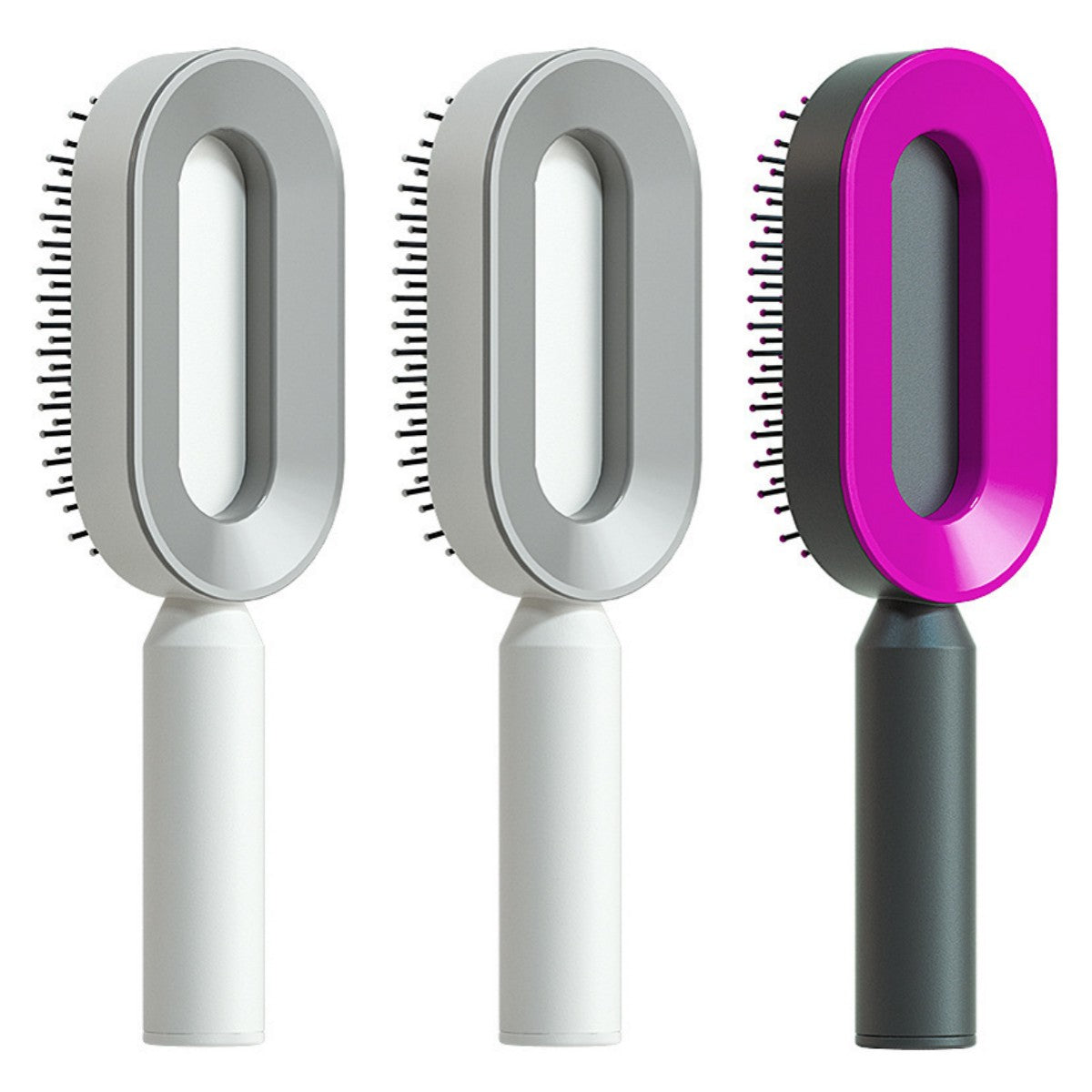 Women's Self-Cleaning Hair Brush for Hair Loss Prevention with Scalp Massage and Anti-Static Bristles