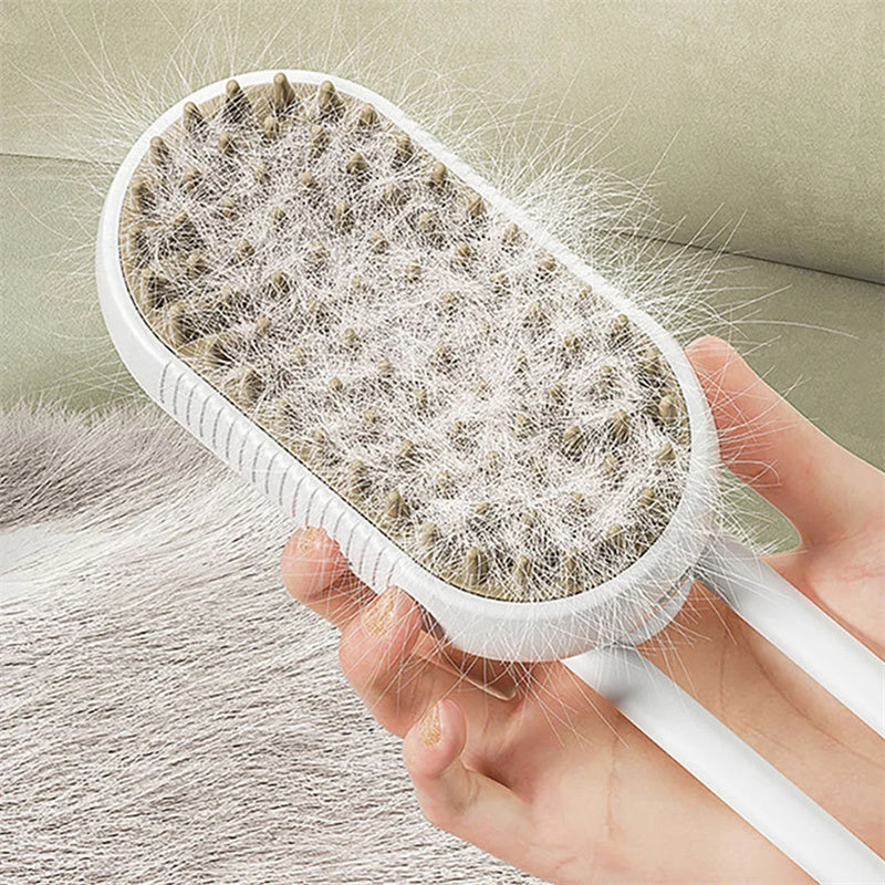 3-in-1 Electric Pet Grooming Comb for Cats and Dogs, with Steam Brush