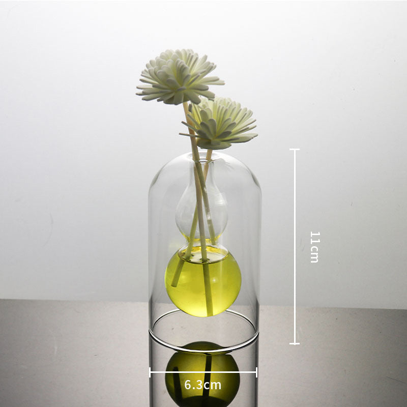 Glass vase home decor for modern weddings and rooms double glass container for hydroponic flowers and crafts