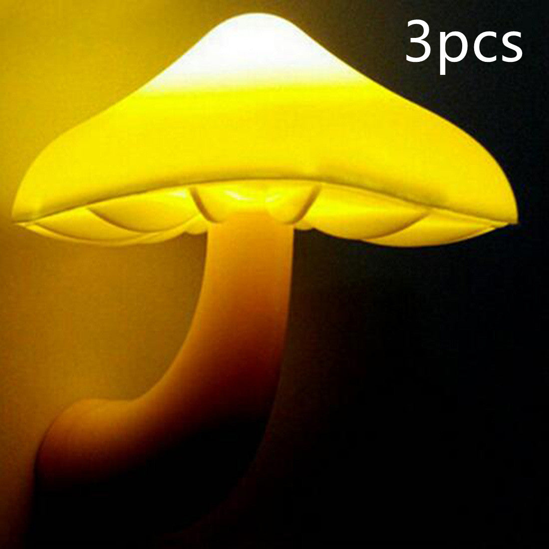 LED Night Light Mushroom Wall Lamp with Light Sensor for Home Decoration