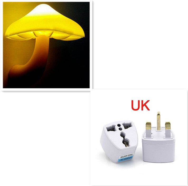 LED Night Light Mushroom Wall Lamp with Light Sensor for Home Decoration