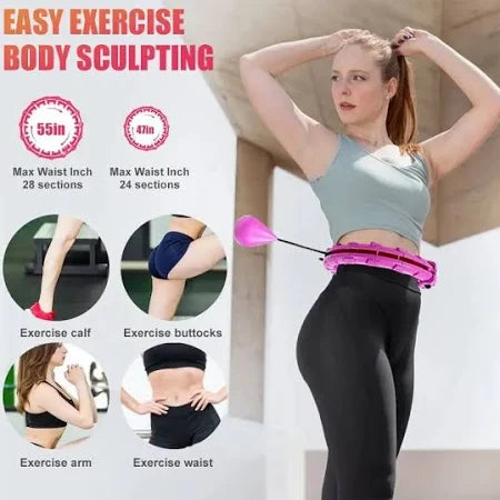 Adjustable Fitness Ring Stay Active Hula Hoop 22 Detachable Knots Core Strength High-Intensity Calorie Burning Muscle Sculpting Trainer